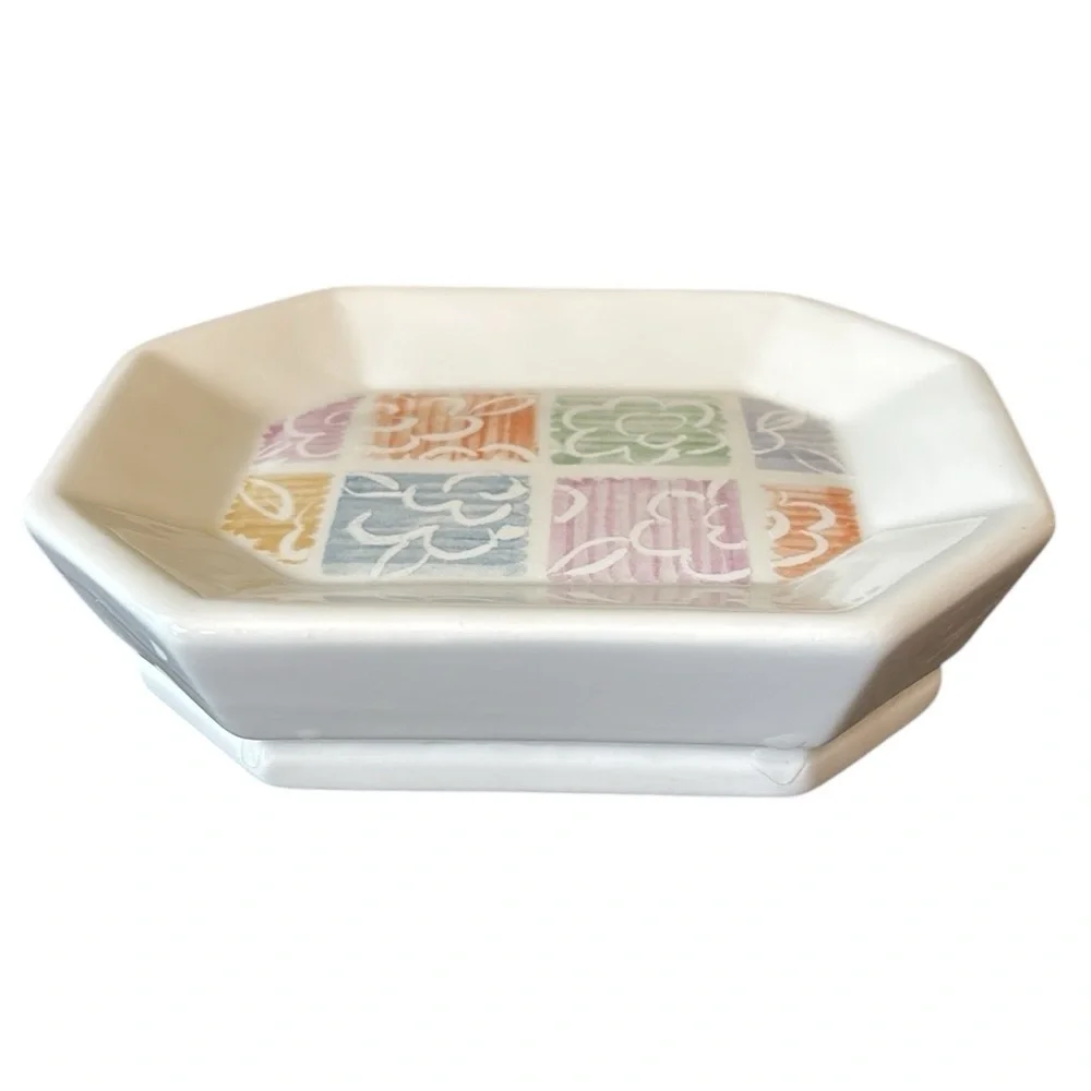Vintage Wamsutta‎ Pastel Floral Ceramic Soap